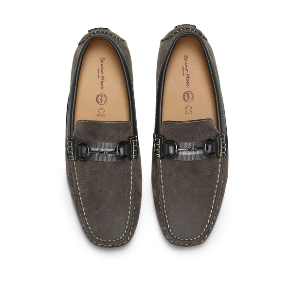 Men's Horsebit Moc-Toe Moccasin Loafers - GREY - 4